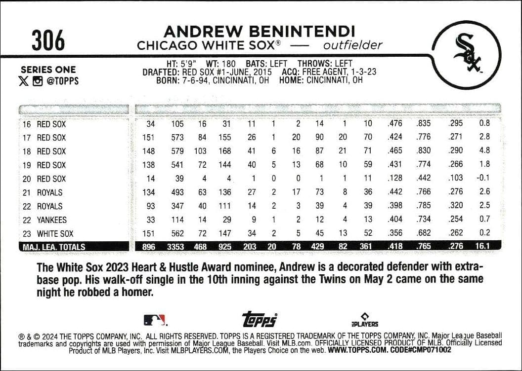Andrew Benintendi - Back