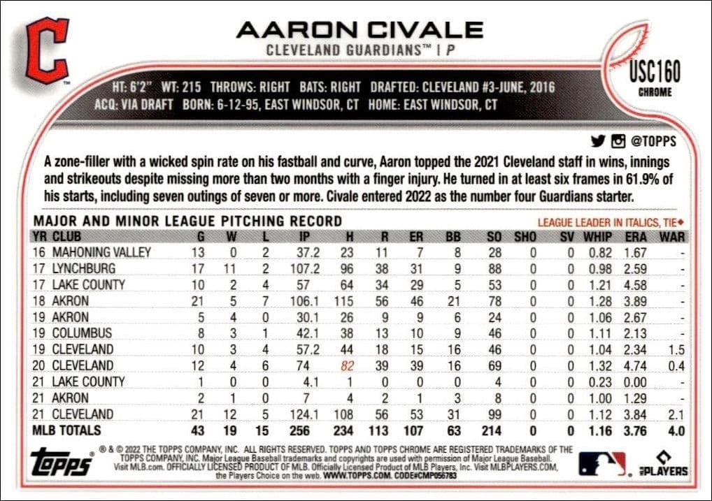 Aaron Civale - Back
