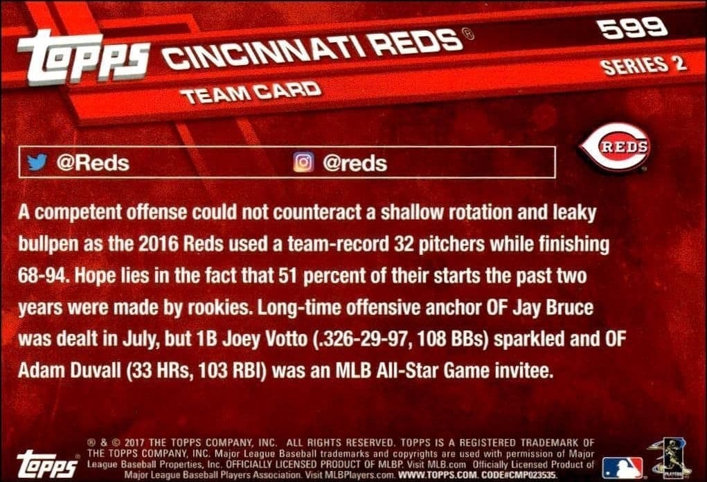 Cincinnati Reds - Back