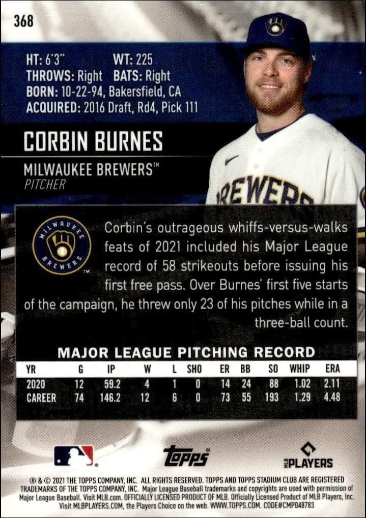 Corbin Burnes - Back