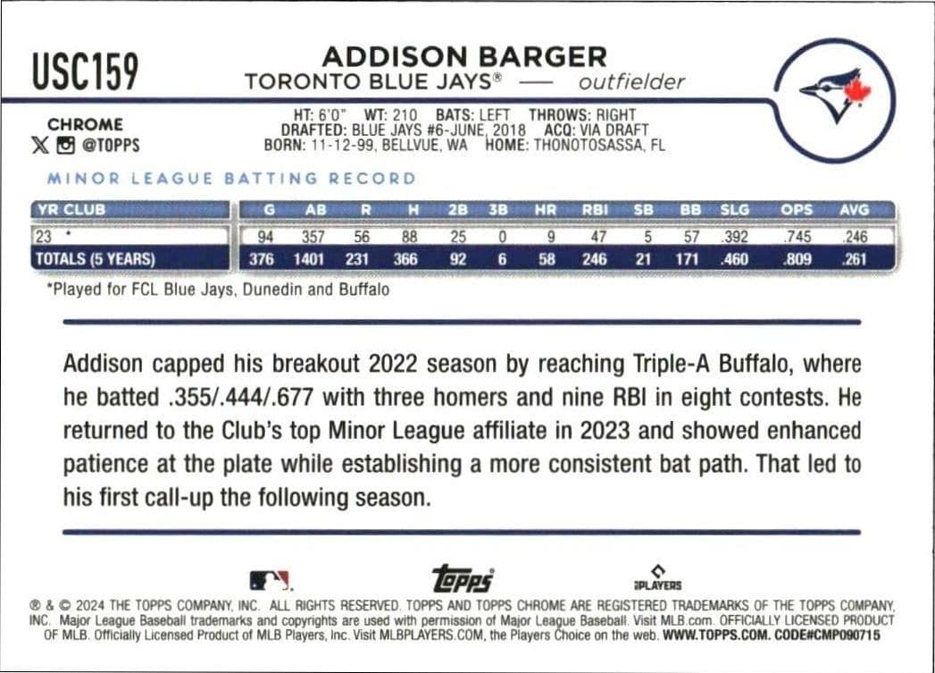 Addison Barger - Back
