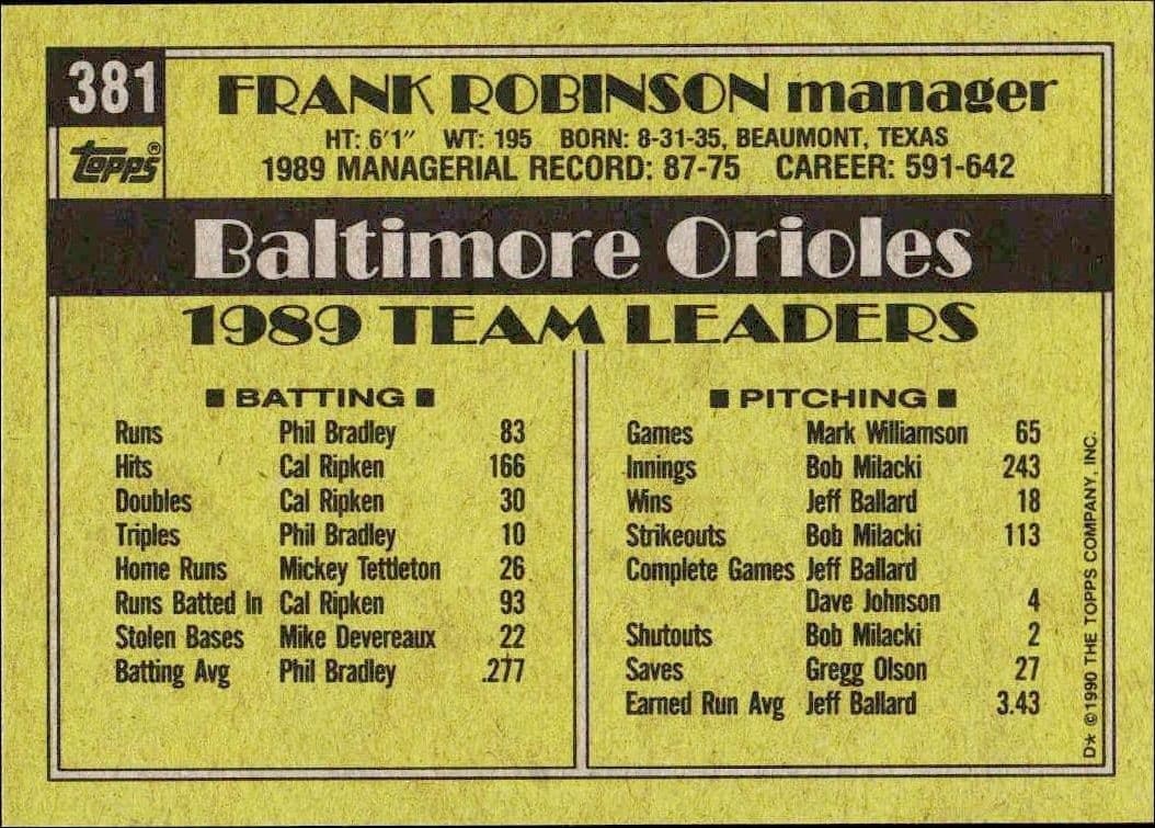 Frank Robinson - Back