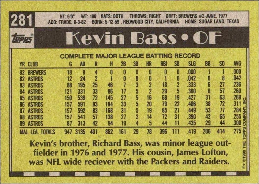 Kevin Bass - Back