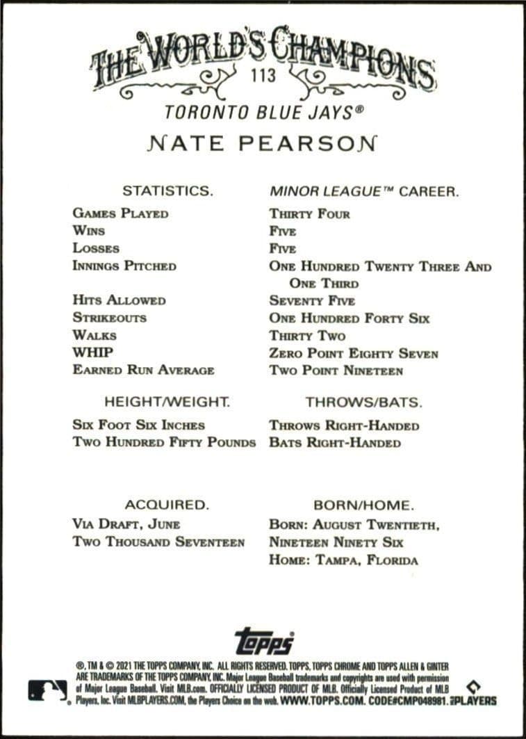 Nate Pearson - Back