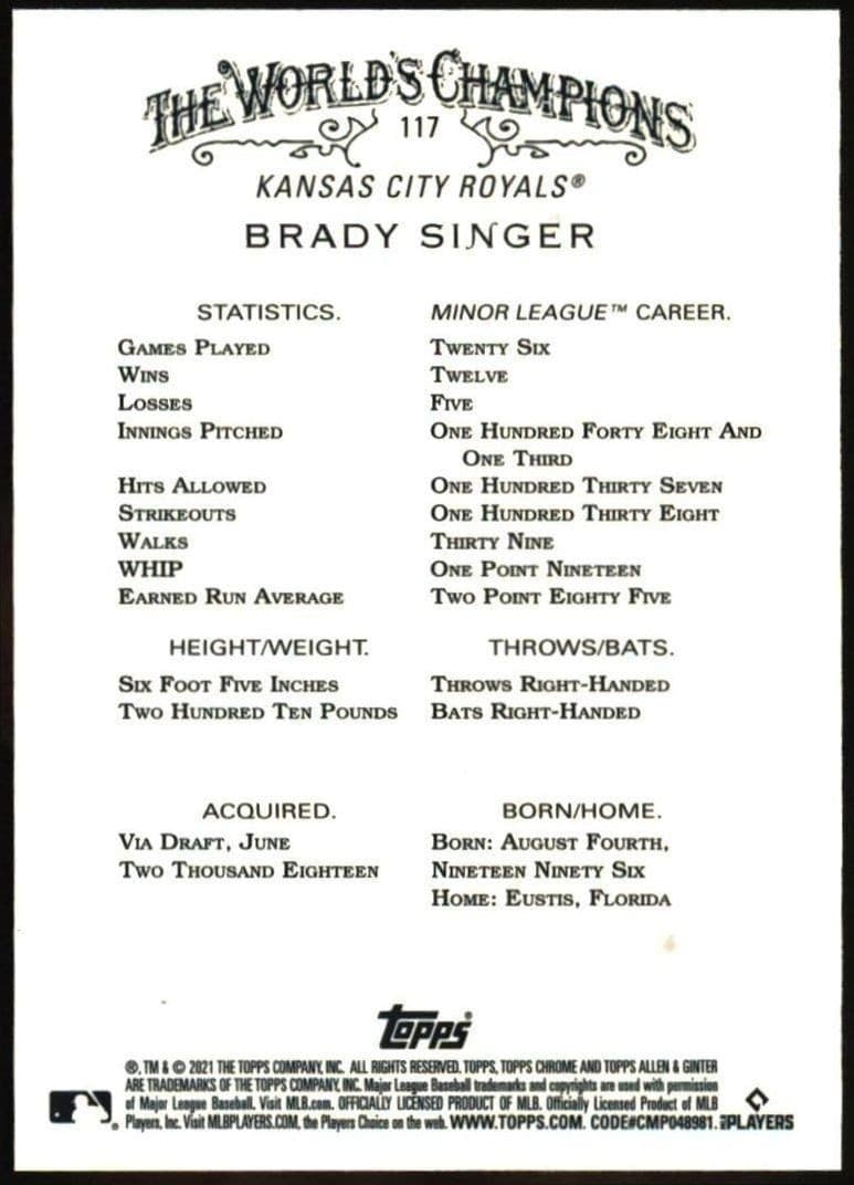 Brady Singer - Back