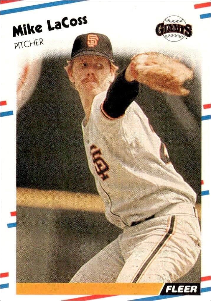 1988 Fleer Mike LaCoss #86 trading card
