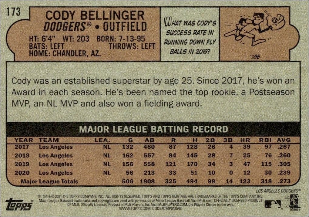 Cody Bellinger - Back
