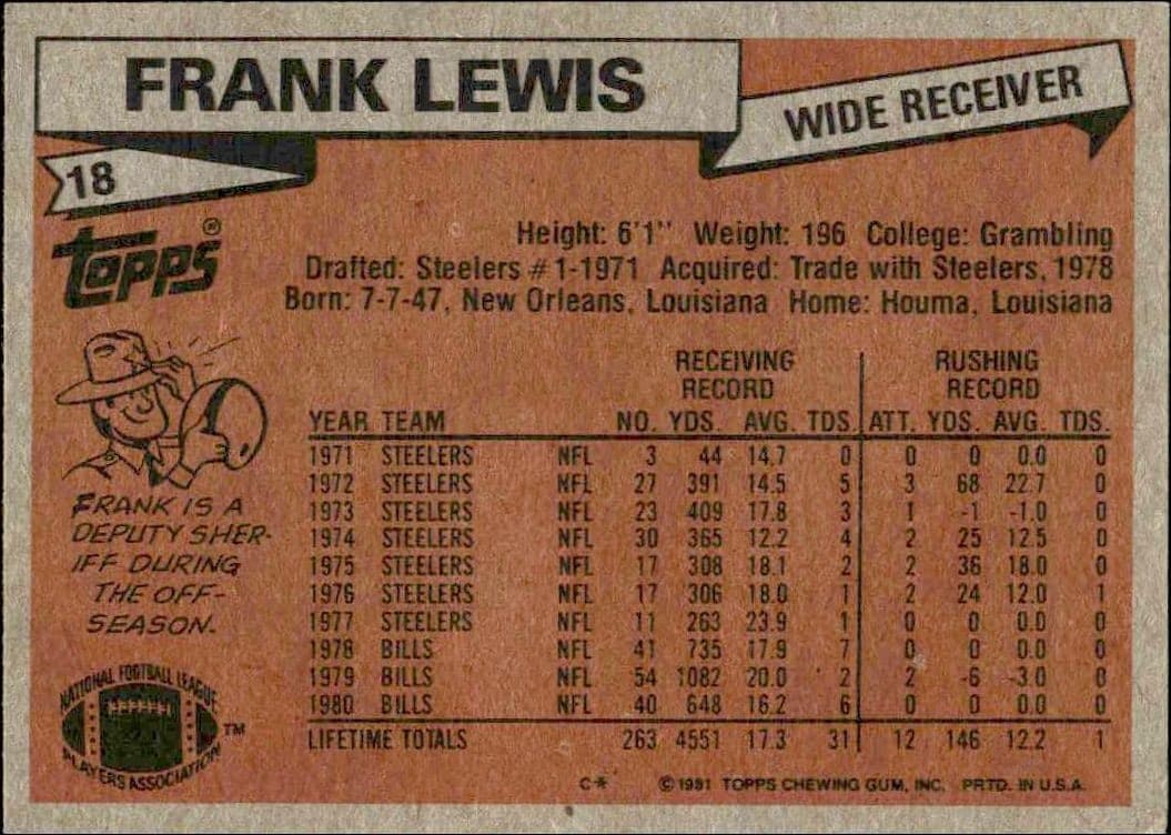 Frank Lewis - Back