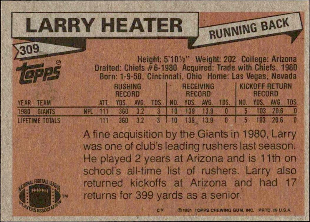 Larry Heater - Back