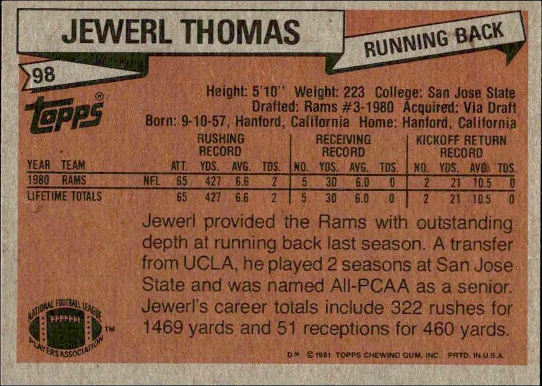 Jewerl Thomas - Back