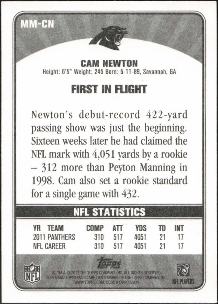 Cam Newton - Back