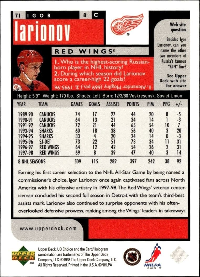 Igor Larionov - Back