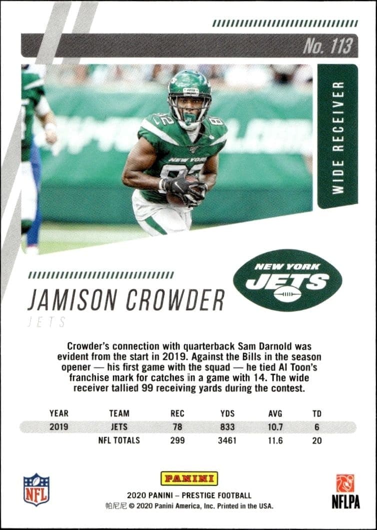Jamison Crowder - Back