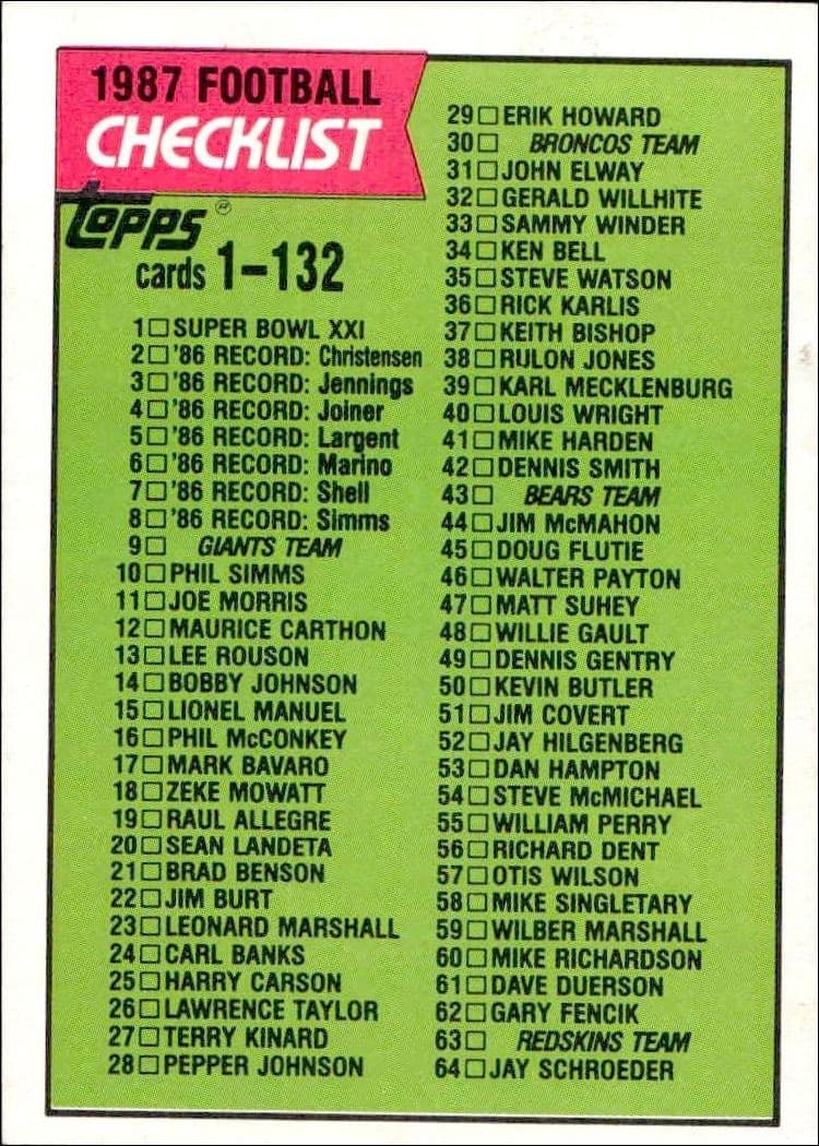 Checklist - Front