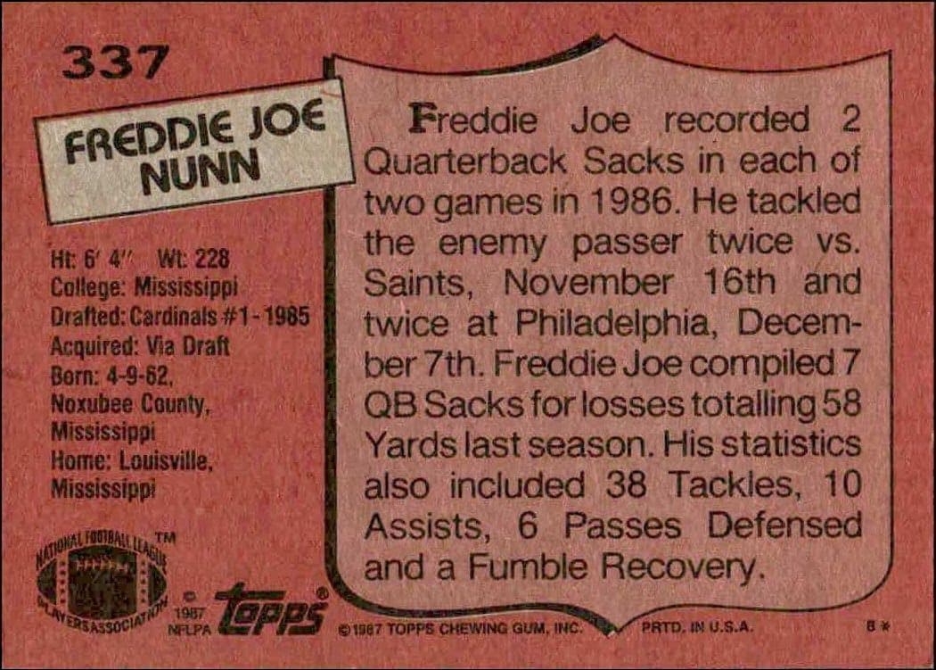 Freddie Joe Nunn - Back