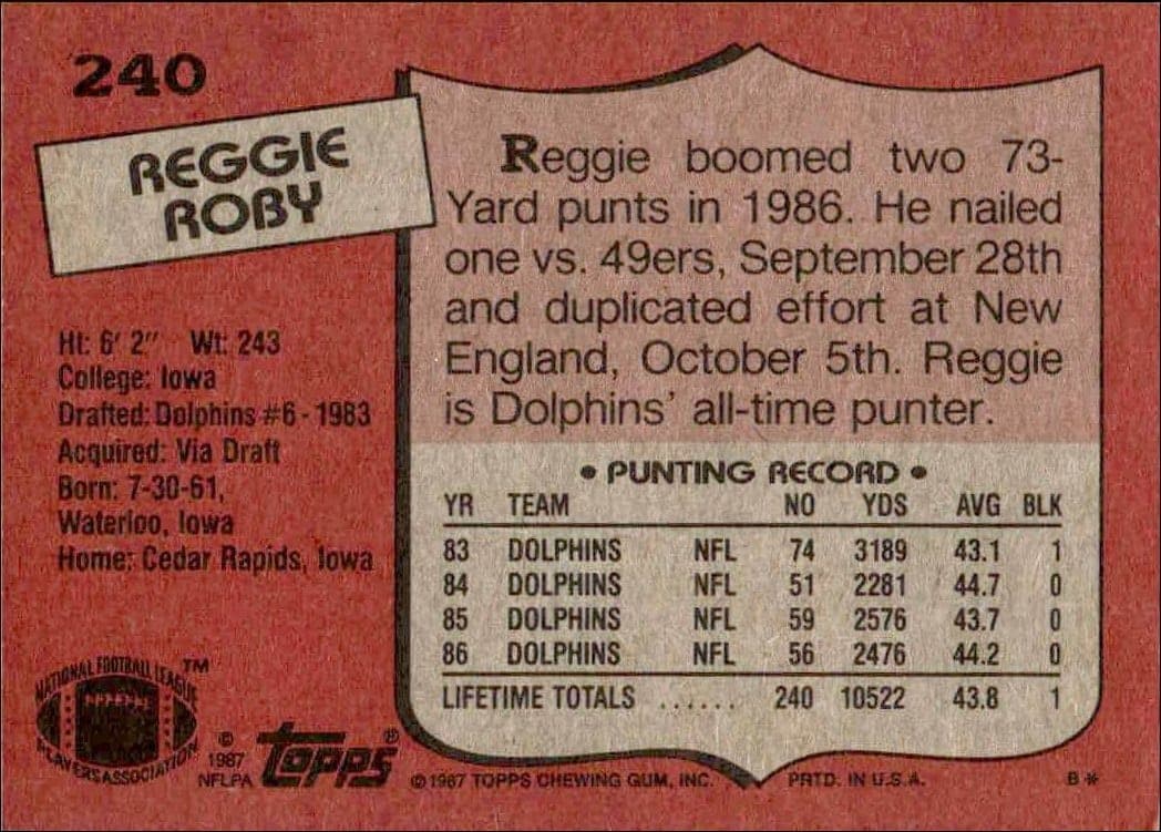 Reggie Roby - Back