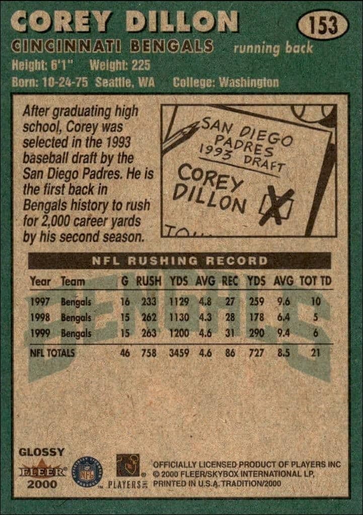 Corey Dillon - Back