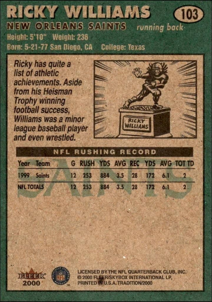 Ricky Williams - Back
