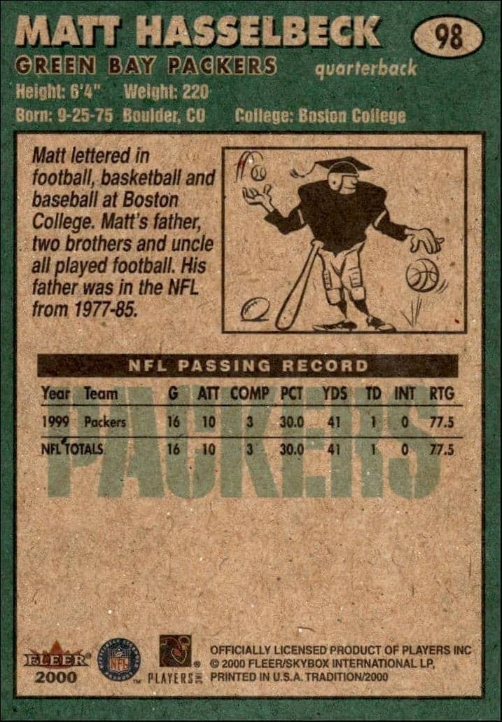 Matt Hasselbeck - Back
