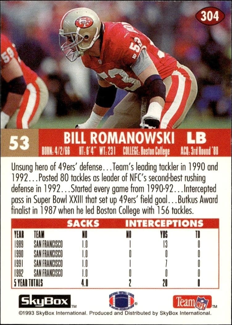 Bill Romanowski - Back