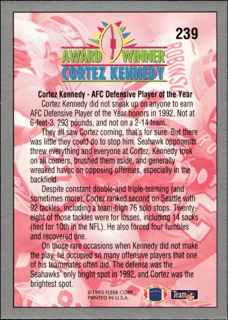 Cortez Kennedy - Back
