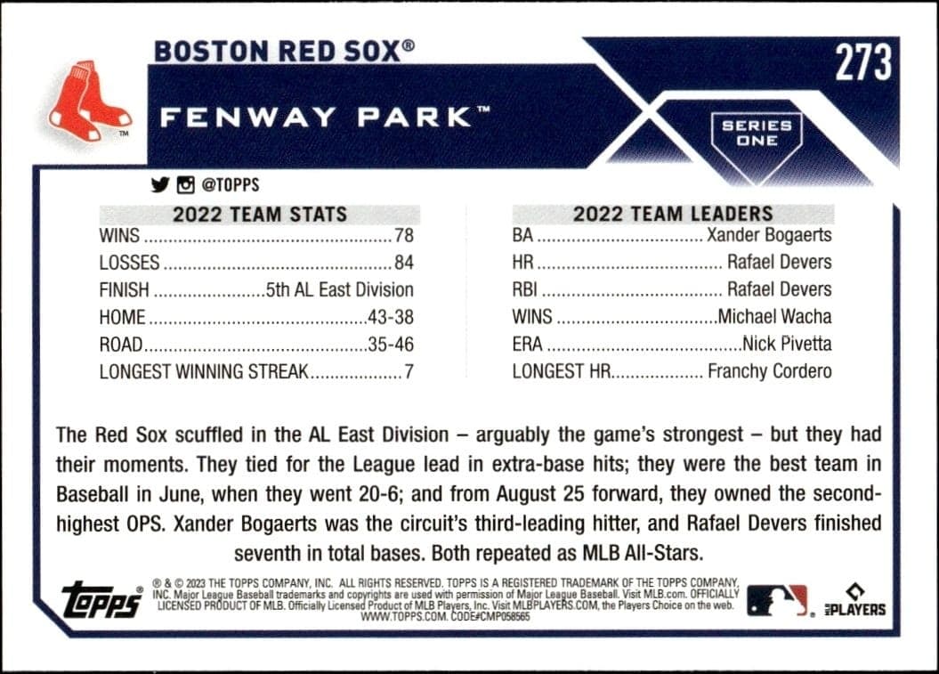 Boston Red Sox - Back