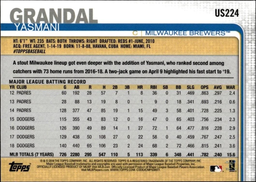 Yasmani Grandal - Back