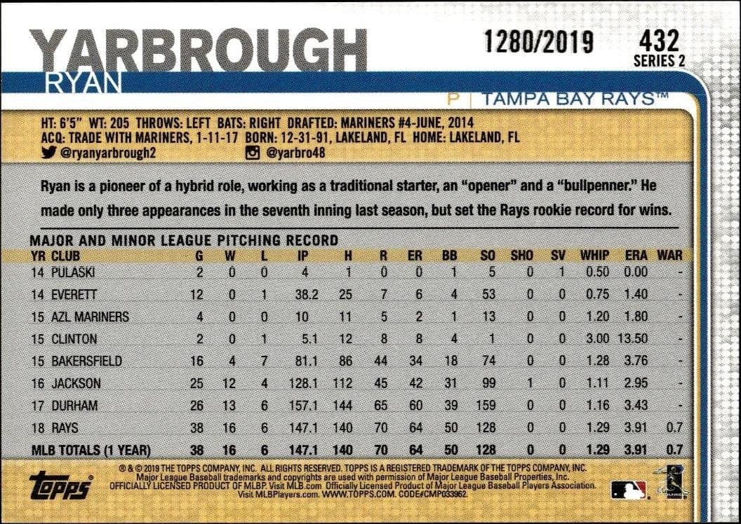 Ryan Yarbrough - Back