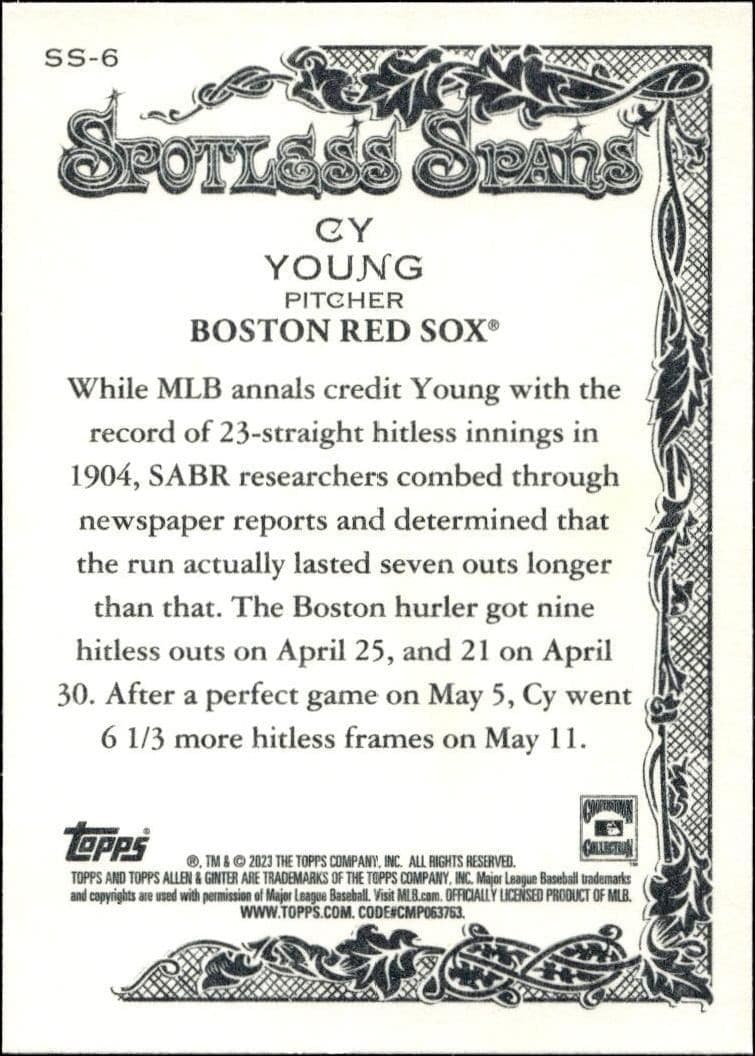 Cy Young - Back