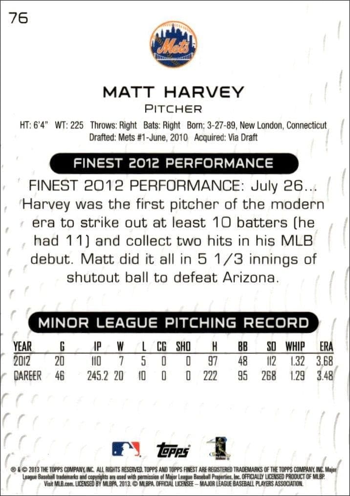 Matt Harvey - Back