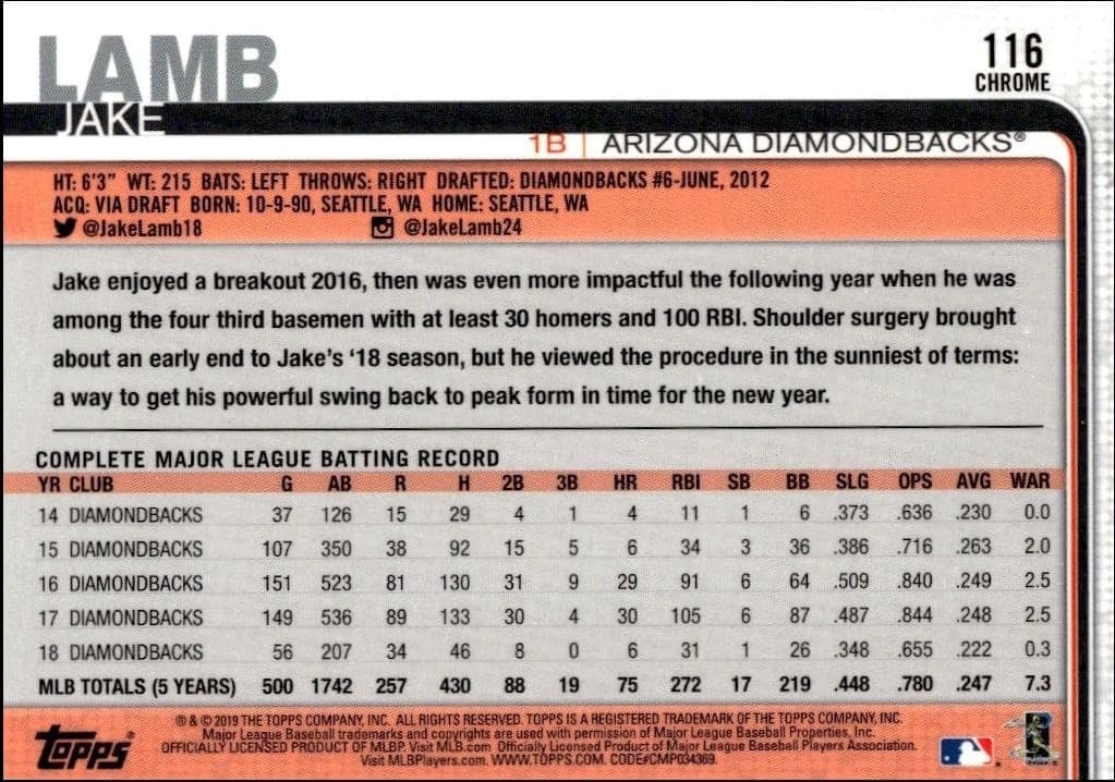 Jake Lamb - Back