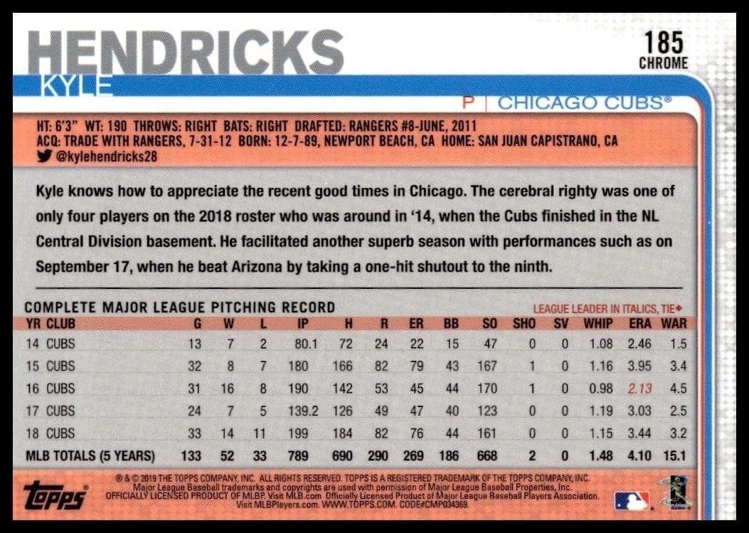 Kyle Hendricks - Back