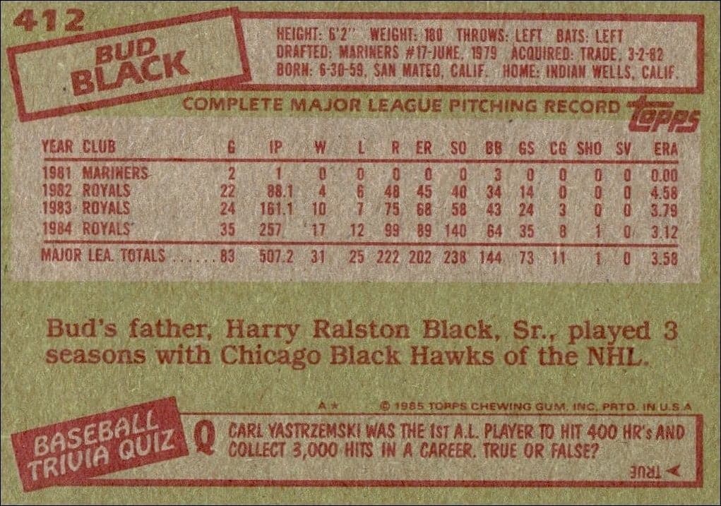 Bud Black - Back