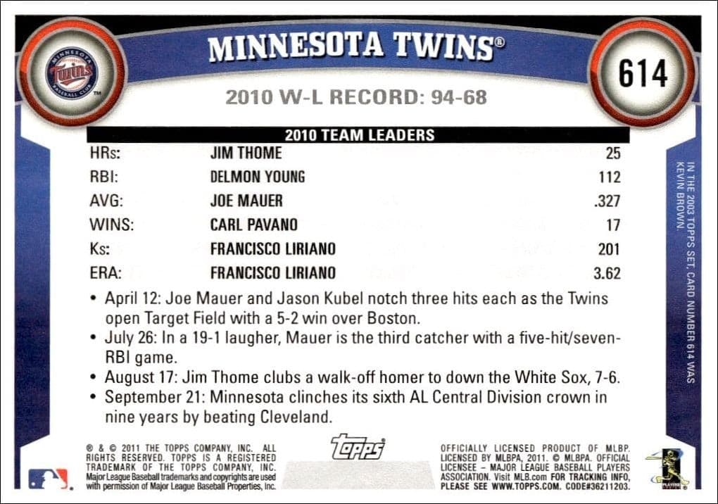 Minnesota Twins - Back