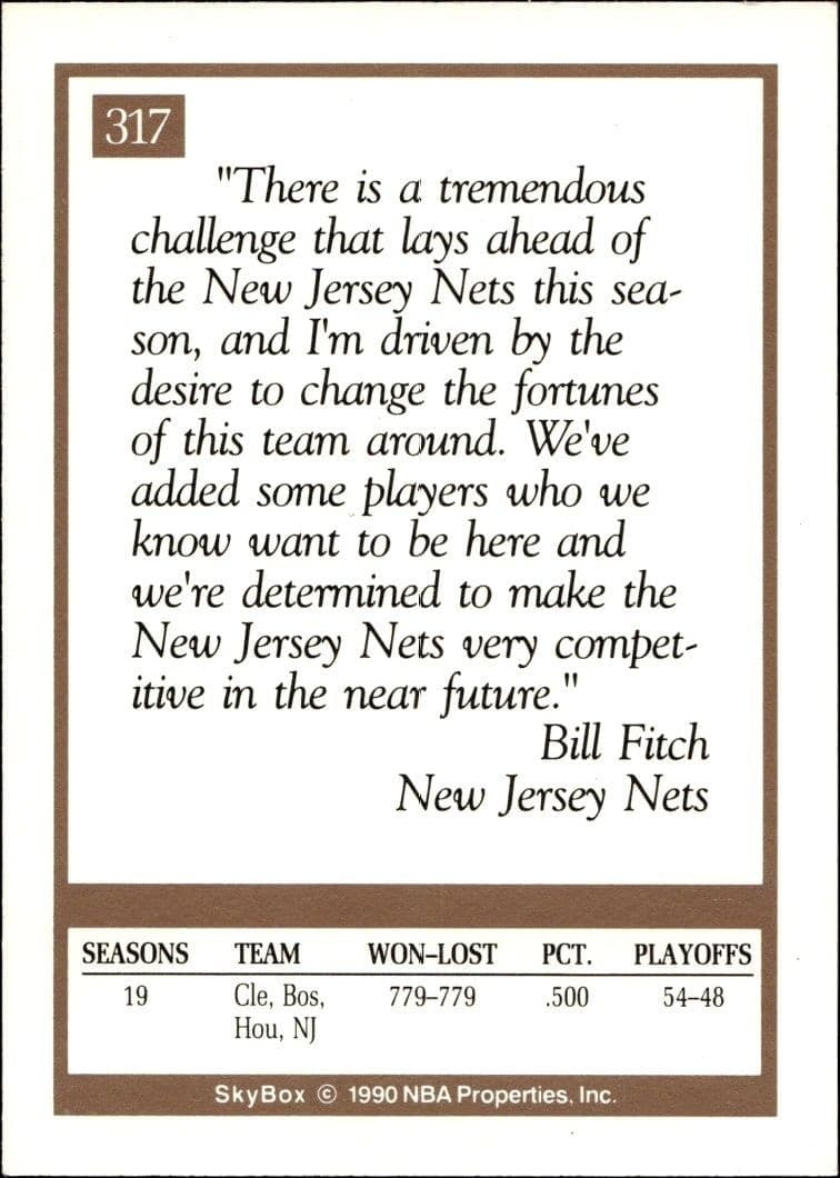 Bill Fitch - Back