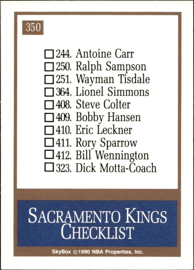 Checklist - Back