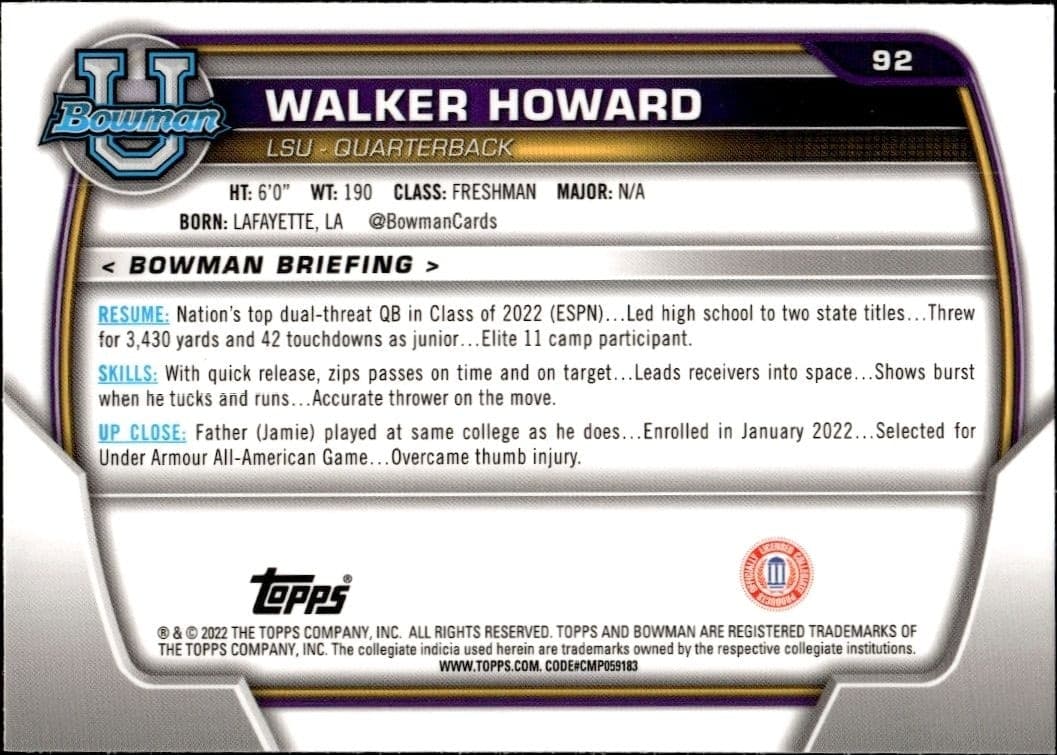 Walker Howard - Back