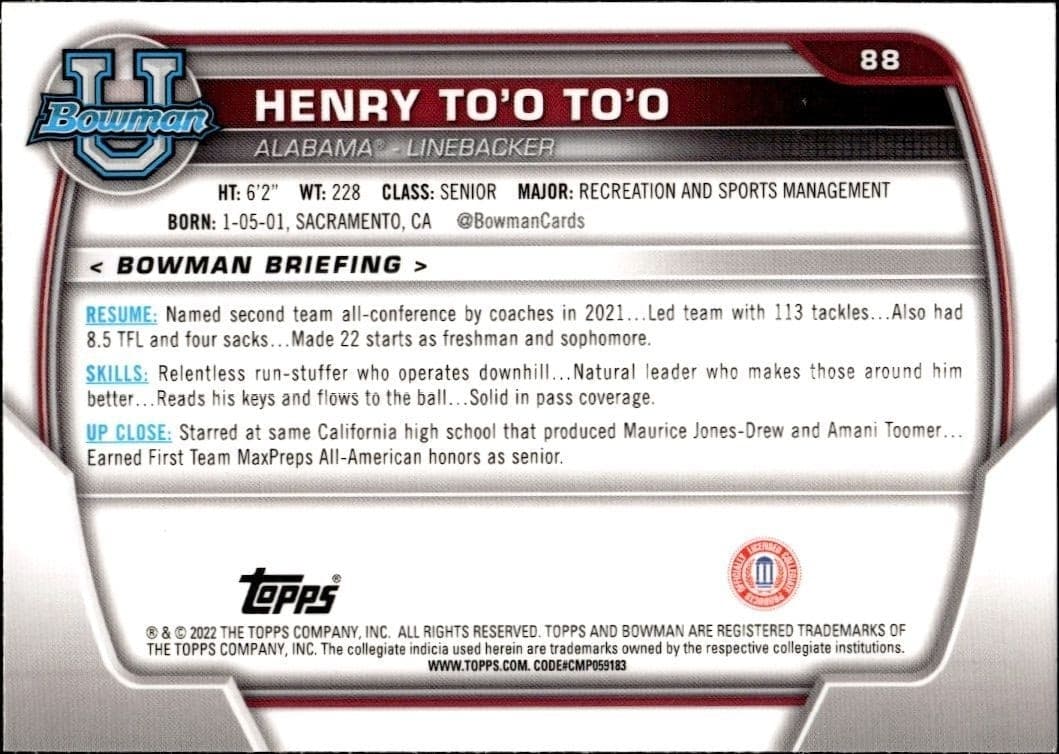 Henry To'O To'O - Back