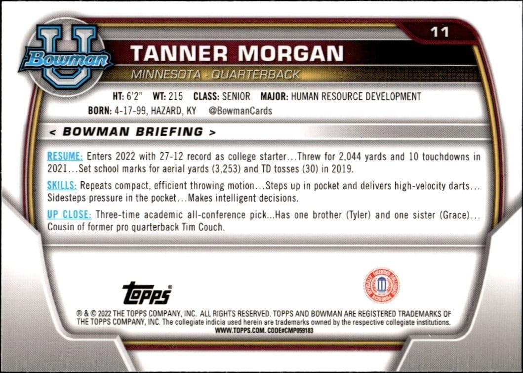 Tanner Morgan - Back