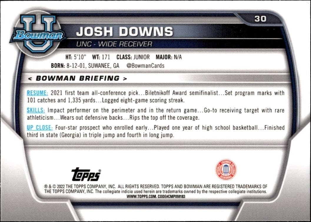 Josh Downs - Back