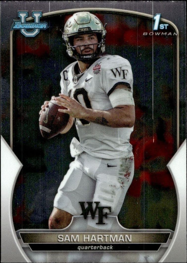 2022 Bowman University Chrome Sam Hartman #51 trading card