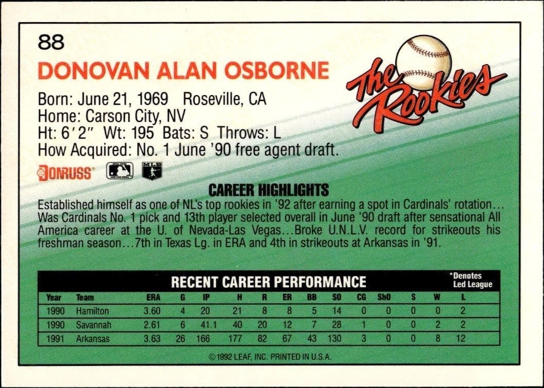 Donovan Osborne - Back
