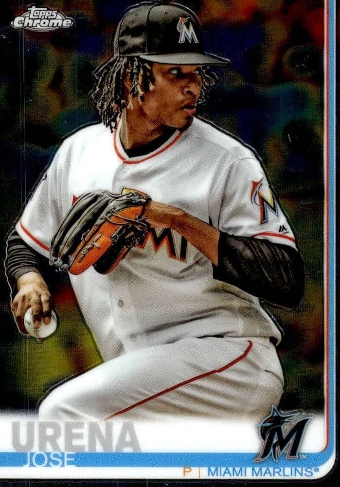 2019 Topps Chrome Jose Urena #199 trading card