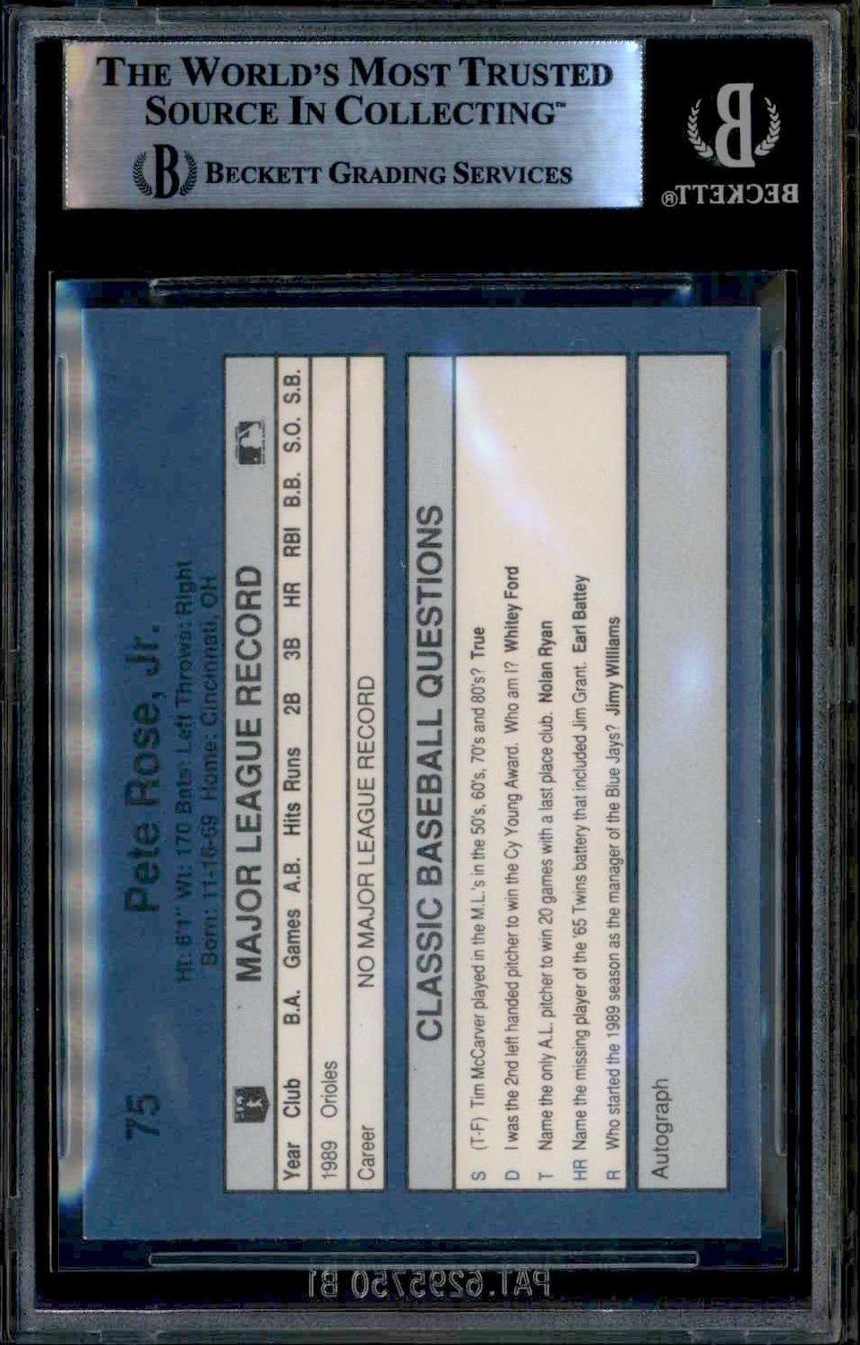 Pete Rose, Jr. - Back