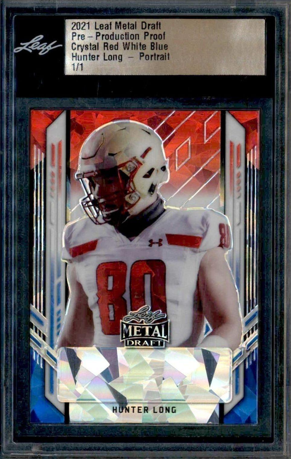 2021 Leaf Metal Draft Hunter Long #1/1 trading card