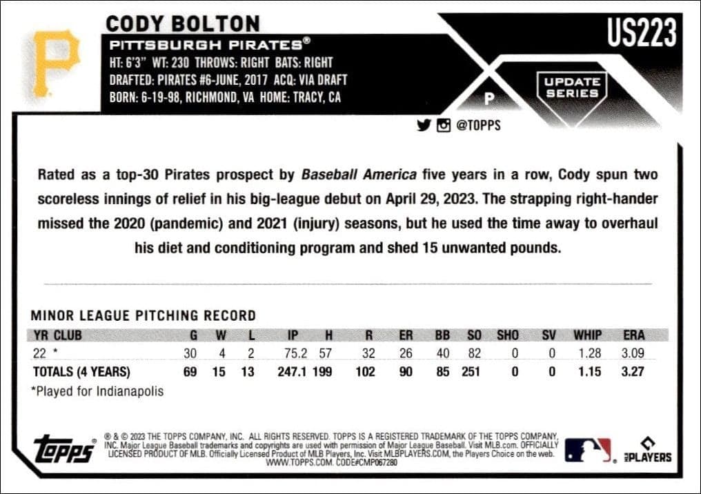 Cody Bolton - Back