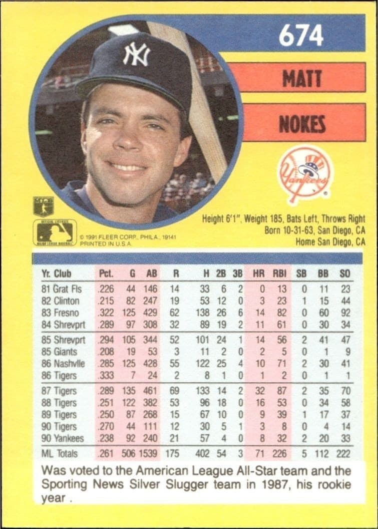 Matt Nokes - Back