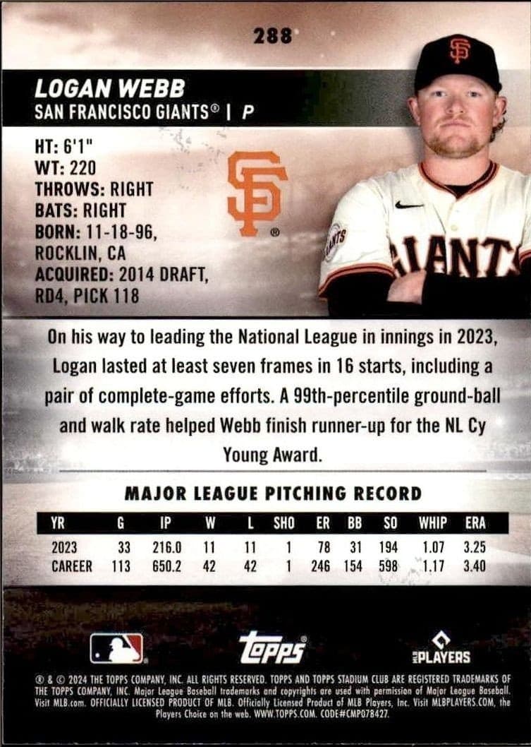 Logan Webb - Back