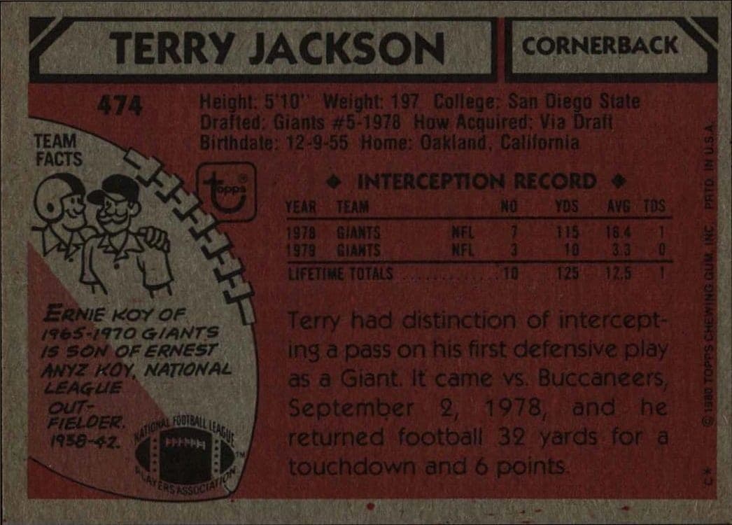 Terry Jackson - Back