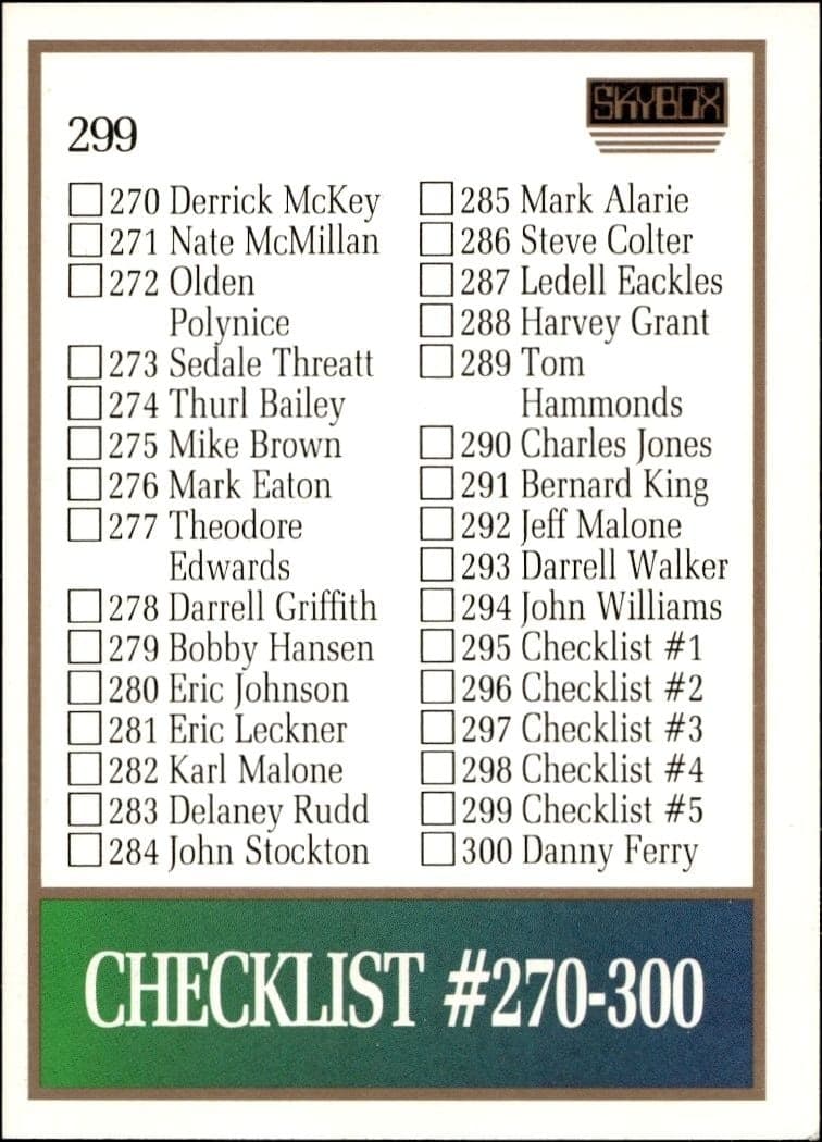 Checklist - Back